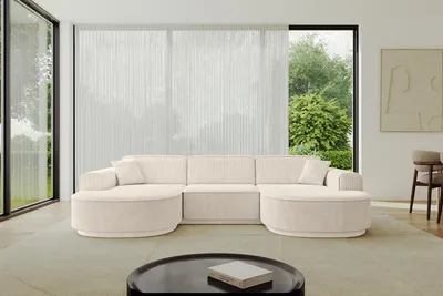Produktbild von ALTDECOR Ecksofa in U-Form  MARI-U1-v3 - 303x171x83 cm  Beige -  Corner Sofa Bett Eckcouch Couch L-Form Wohnlandschaft  Cauchsofa
