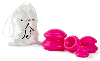Produktbild von Habys Silikon Schröpfgläser Schröpfköpfe | Saugglocke Massagegerät | Anti Cellulite Schröpfset Cuppin Set | 4 Stück  Rosa