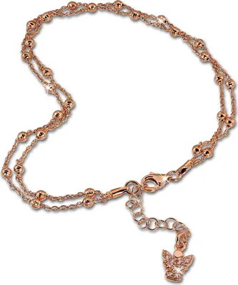 Image de SilberDream Chaîne de cheville pour femme 27cm 925 argent scintillant doré rose Ange SDF2174E