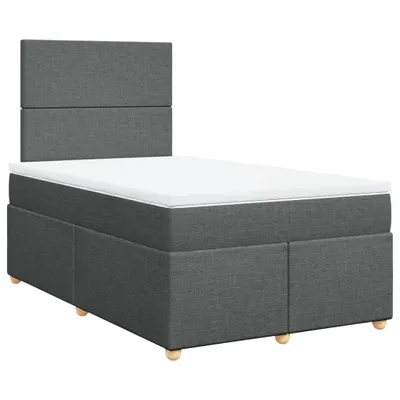Produktbild von vidaXL Boxspringbett mit Matratze Dunkelgrau 120x200 cm Stoff