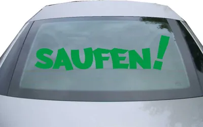 Produktbild von Indigos UG - Aufkleber Heckscheibe & Motorklappe DE7092 - grün - 600x157 mm - SAUFEN!!! - Auto Scheiben Fenster Heckklappe Tuning Racing JDM - Die cut