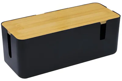 Produktbild von Kabelaufbewahrungsbox mit Bambusdeckel für die Kabelorganisation