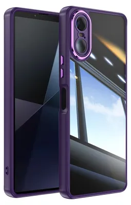 Produktbild von Handyhülle für Sony Xperia 10 VI Hybrid Transparent TPU PC Militärschutz mit Kameraabdeckung Lila