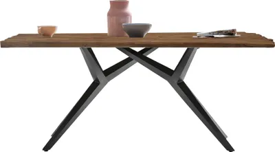 Produktbild von SIT Möbel Esszimmertisch 200 cm aus Teak | Tischplatte 50 mm natur | Gestell Metall antikschwarz | B 200 x T 100 x H 73,5 cm | 15542-11 | Serie TABLES & CO