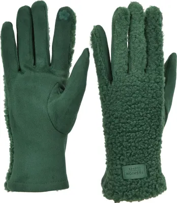 Produktbild von styleBREAKER Damen Touchscreen Handschuhe mit Teddyplüsch | Weiche warme Winter Fingerhandschuhe | Kuscheliger Smartphone Handschuh in vielen Farben