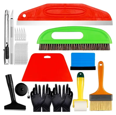 Produktbild von 13-teiliges Tapetenwerkzeug-Set, präzises Glättungswerkzeug mit Tapezierbürste, Rakel, Nahtroller und Schneidwerkzeug