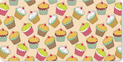 Produktbild von MuchoWow® Mauspad Mousepad Muster - Lebensmittel - Cupcake 60x30 cm - Mousepads - Maus Mat - Pad - Mausunterlage - Nachhaltig