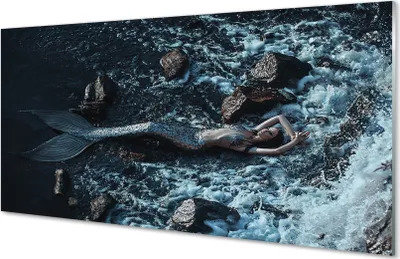 Produktbild von Glasbilder 100x50 Wandkunst Meer Sirene