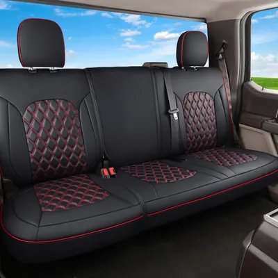 Productafbeelding van Huidasource F150 stoelhoezen voor de achterbank, met gesplitste rugleuning, lederen zittingsoppervlak, set
