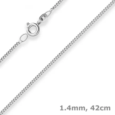 Produktbild von 1,4mm Panzerkette Goldkette Collier Halskette aus 333 Gold Weißgold 42cm