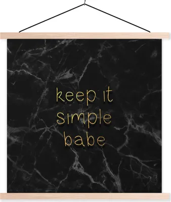 Produktbild von MuchoWow® Textilposter Zitate - Sprichwörter - Gold - Marmor 60x60 cm mit holzfarbenen Rahmen - Wanddekoration