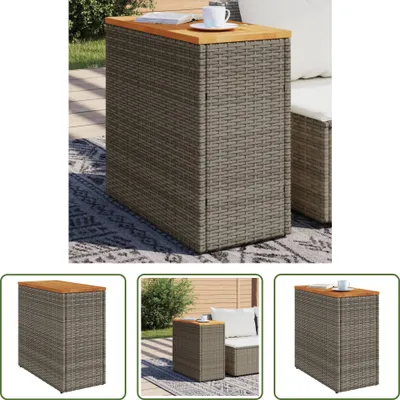Obrázek produktu pro The Living Store Zahradní stolek s dřevěnou deskou Grey 58x27,5x55 cm Ratan