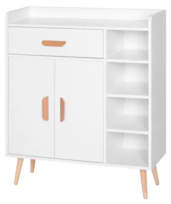 Produktbild von HOMCOM Standregal Kommode Flurschrank Schublade 100 kg Belastbarkeit Kiefernholz