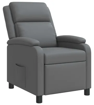 Image de vidaXL Fauteuil de relaxation Gris Similicuir