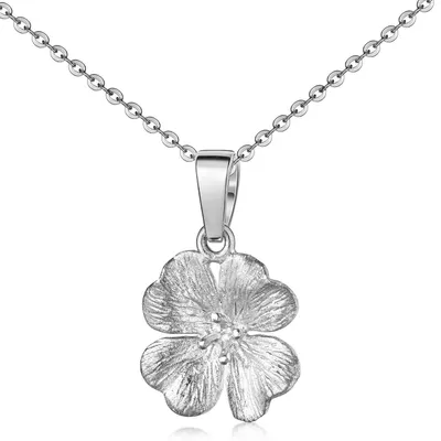 Produktbild von MATERIA by Matthias Wagner Kleeblatt Damen Kettenanhänger - 925 Silber Glücksbringer Anhänger wahlweise mit Kette KA-7