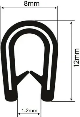 Produktbild von Kantenschutz Kantenschutzprofil Stahleinlage Schutzprofil Dichtungsprofil Blech 8x12mm