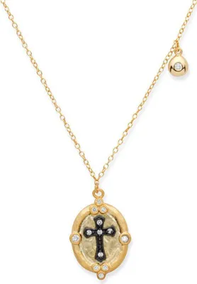 Produktbild von Vergoldete Unique 925 Silberkette mit Kreuzanhänger SN0239