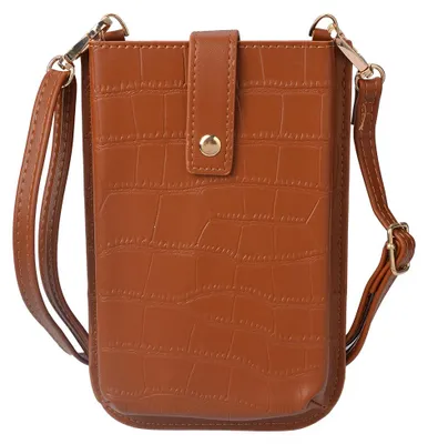 Imagen del producto de Cartera Clayre & Eef, 12x18 cm, color marrón, fabricada en cuero sintético