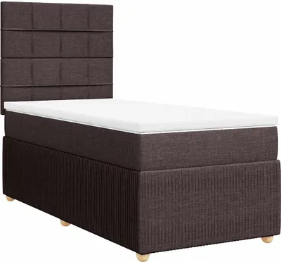 Produktbild von vidaXL Boxspringbett mit Matratze Dunkelbraun 90x200 cm Stoff