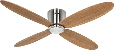 Produktbild von Energiespar Deckenventilator mit Fernbedienung Eco Plano II WiFi 132 cm Chrom / Eiche