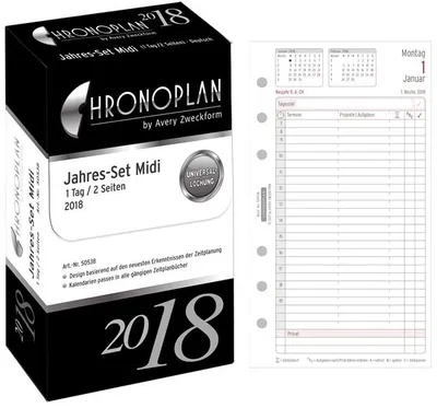 Immagine prodotto di Calendario sostitutivo "Set annuale con pianificatore giornaliero" - Formato Midi, 1 giorno / 2 pagine