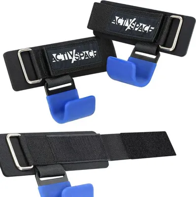 Produktbild von Deadlift-Griffe aus Stahl, Trainingshaken – Blau