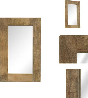Obrázek produktu pro vidaXL Zrcadlo z masivního mangového dřeva 50 x 80 cm - Zrcadlo
