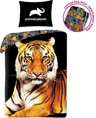 Image de HALANTEX Linge de lit Animal Planet Tiger Coton, 140/200, 70/90 cm