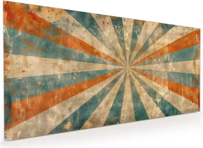Produktbild von Küchenrückwand Spritzschutz Glas mit Motiv Retro Strahlen Design 40 x 40 cm