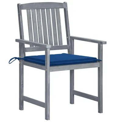 Produktbild von VidaXL 3078232, Terrasse, Gepolsterter Sitz, Akazienholz, Blau, Polyester, 610 mm