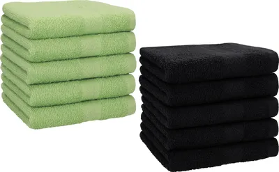Produktbild von Betz 10 Stück Seiftücher 30x30 cm PREMIUM 100% Baumwolle  Farbe: apfelgrün und schwarz