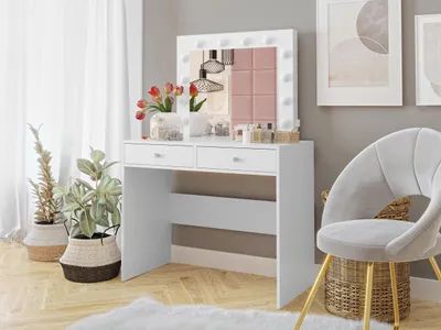 Obrázok produktu pre Toaletný stolík s LED osvetlením FAOLAN - biely