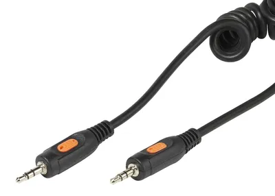 Produktbild von Audio-Spiralkabel mit 90°-Klinkenstecker, 1 m
