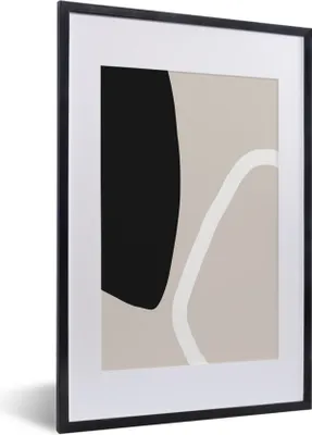 Produktbild von MuchoWow® Gerahmtes Poster Pastell - Minimalismus - Formen 40x60 cm - Poster mit Schwarzem Bilderrahmen Wandposter Rahmen Foto Bilder - Poster in Rahmen