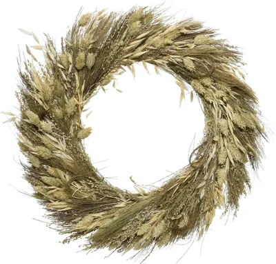 Trockenblumenkranz - Dekokranz - D: 40cm - beige/natur