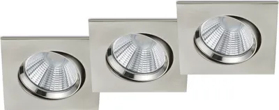 Produktbild von 3 LED Einbaustrahler Decke eckig schwenkbar dimmbar Nickel matt 5,5W Deckenlampe
