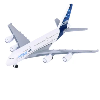 Obrázok produktu pre Kovové lietadlo Airbus A380-800, biele, osobné lietadlo, 11 cm