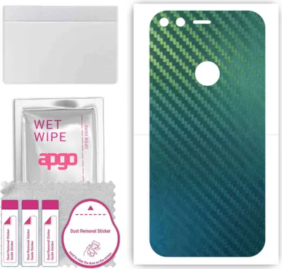 Produktbild von apgo Rückseite Schutzfolie, Skin, kompatibel mit Google Pixel, Hinten Displayschutzfolie aus Vinylfolie, kratzfest, einfache Montage - Kohlenstoff-Chamäleon CAKA1