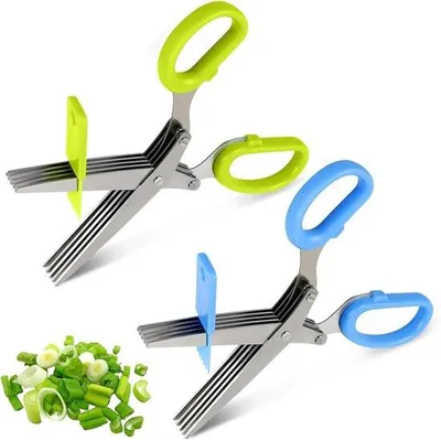 Produktbild von Ibenzoa® Multifunktionales Küchenmesser-Set, 5-teilig – Edelstahlklingen, ergonomische Griffe & Reinigungskammer für präzises Schneiden