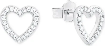 Produktbild von s.Oliver Damen Ohrstecker SO PURE 2017259 Herz Silber Zirkonia