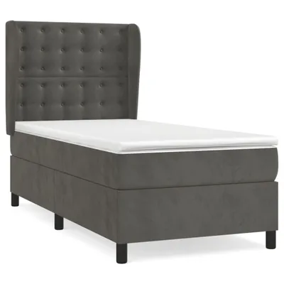 Immagine prodotto di vidaXL Letto a molle con materasso grigio scuro 100x200 cm in velluto
