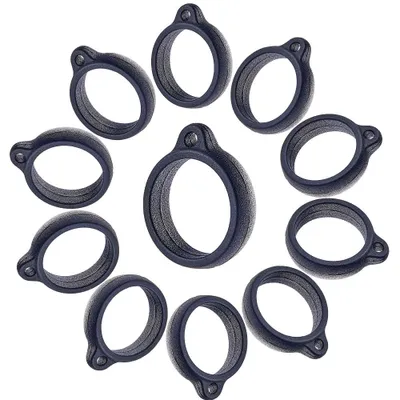 20 Silikonringe, Anti-Verlust, 20 mm, schwarz, verstellbar