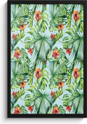 Produktbild von MuchoWow® MuchoWow® Gerahmtes Poster Blumen - Monstera - Orange 40x60 cm - Poster mit zchwarzem Bilderrahmen - Papierdruck - Wandbilder