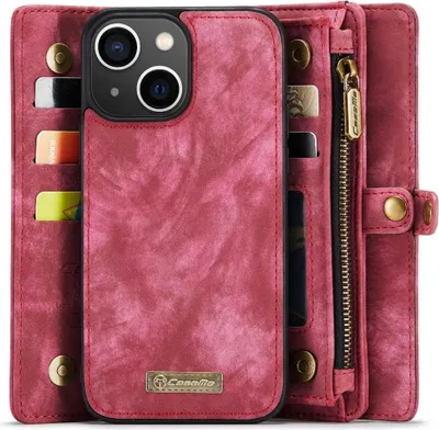 Produktbild von iPhone 14 Hülle - CaseMe 008 2-in-1 Klapphülle & Back Cover mit Brieftasche - Rosa