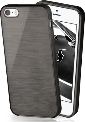 Produktbild von moex® Brushed Case kompatibel mit iPhone 5s / 5 / SE (2016) - Hülle aus Silikon, Schwarz