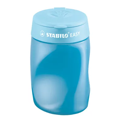 Obrázok produktu pre Strúhadlo, trojdierkové, so zásobníkom, pre pravákov, STABILO "Easy", modré