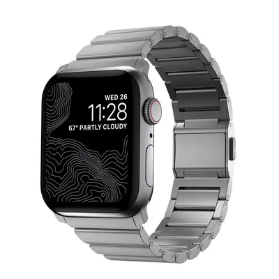 Produktbild von Nomad Titanium Armband Apple Watch 42 / 44 mm silber