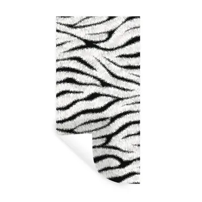 Produktbild von MuchoWow® Wandtattoo Wandsticker Wandaufkleber Tiermuster - Zebra - Weiß 80x160 cm Selbstklebend und Repositionierbar - Sticker - Dekorfolie