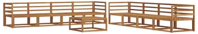 Produktbild von vidaXL Outdoor-Sofagarnitur 9 pcs Natur Massivholz Akazie