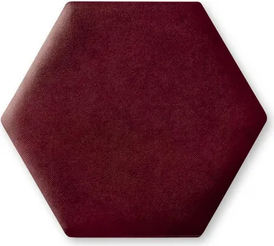 Produktbild von TAPHICEROS Hex Wandpaneel Polsterpaneel, 30x26 cm, VELUTTO 32, Weinrot, Wandkissen Hexagon Wandpolster Kopfteil für Bett Gepolstert Polsterplatte
